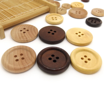 天然环保木头纽扣 深咖啡色四眼细边大衣纽扣的市场介绍